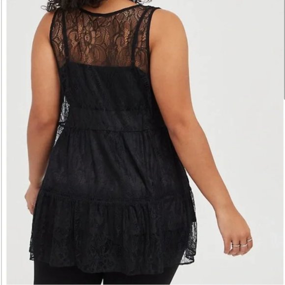 Torrid Black Lace Tunic with Cami - Picture 3 of 4